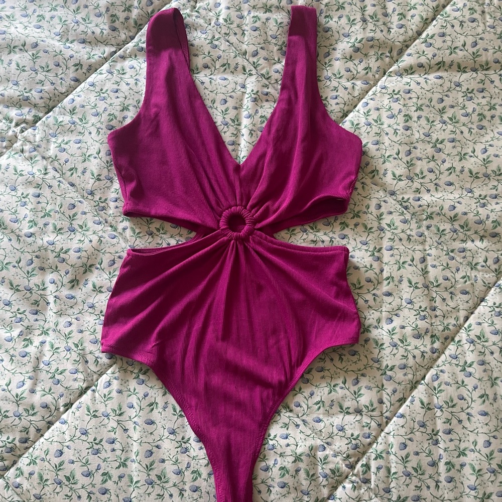 Pink Bodysuit with Cutouts